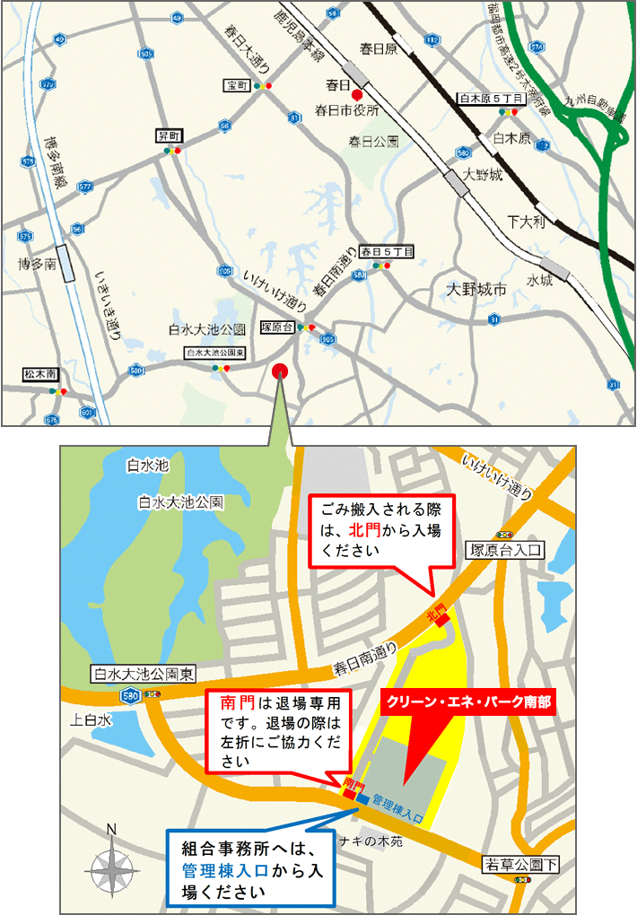 工場までの周辺図